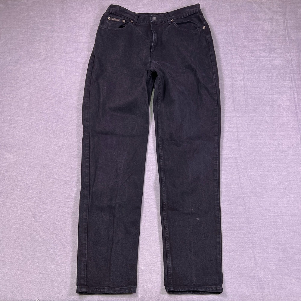 Calvin Klein Womens Black Modern High Rise Stretch Straight Leg Jeans Size 16